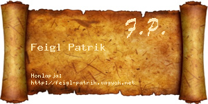 Feigl Patrik névjegykártya